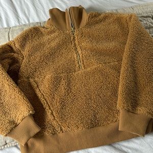 Joy Lab Sherpa (Teddy) Cropped Half Zip Pullover